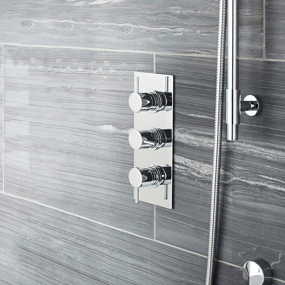 nuie Chrome Triple Thermostatic Shower Valve with Diverter Image 2