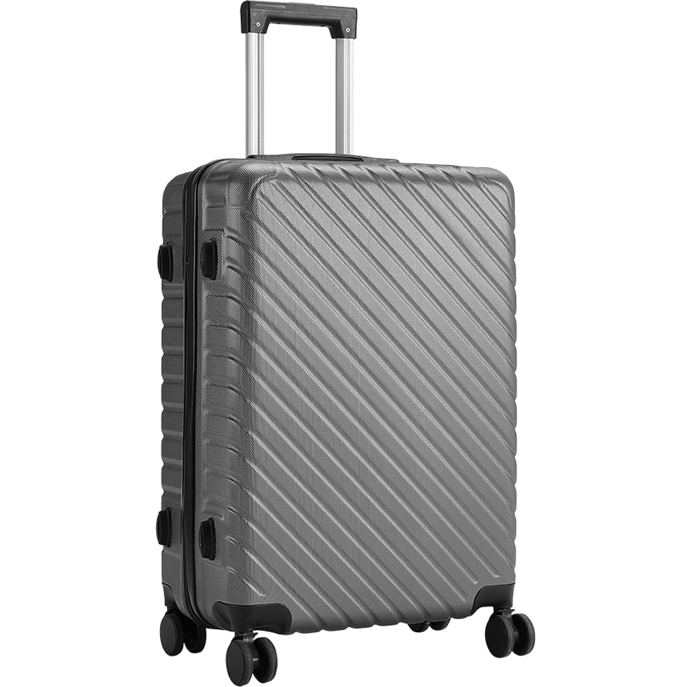 H&O Direct Medium Silver Hardside Suitcase Image 1