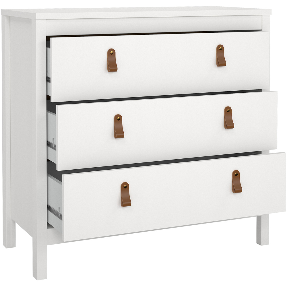 Florence Barcelona 3 Drawer White Chest of Drawers Image 4