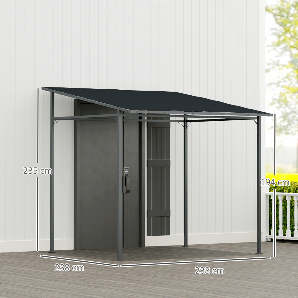 Outsunny 2.4 x 2.4m Dark Grey Wall Mounted Pergola Gazebo Image 9