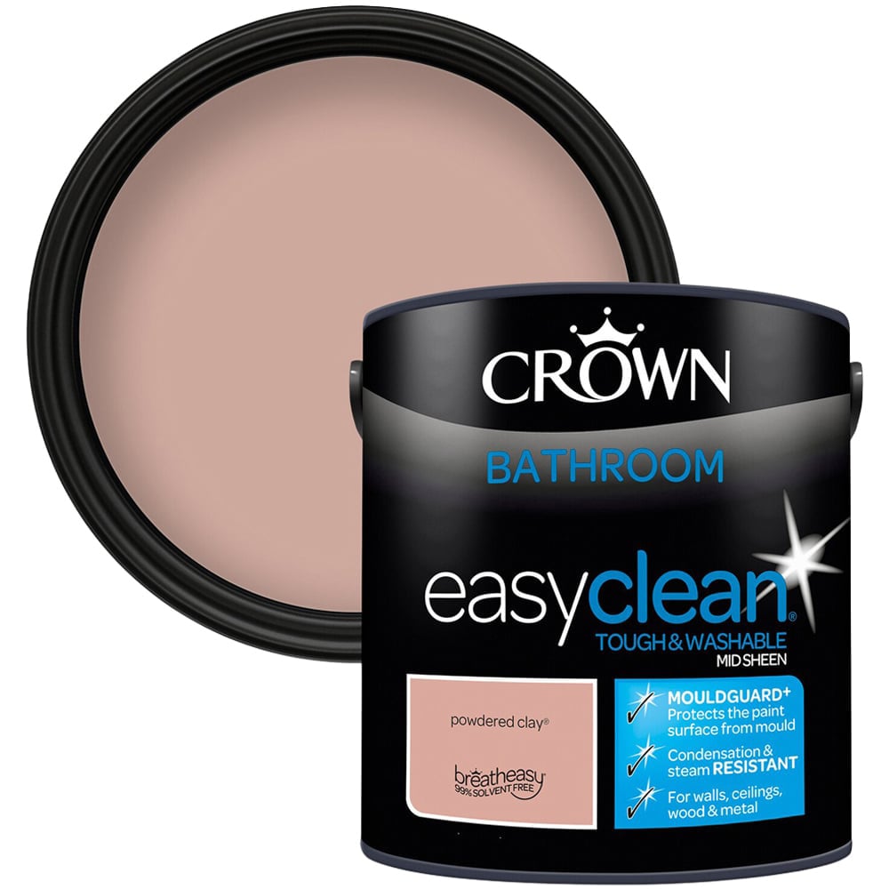 Crown Easyclean Bathroom Paint - Powdered Clay Image 1