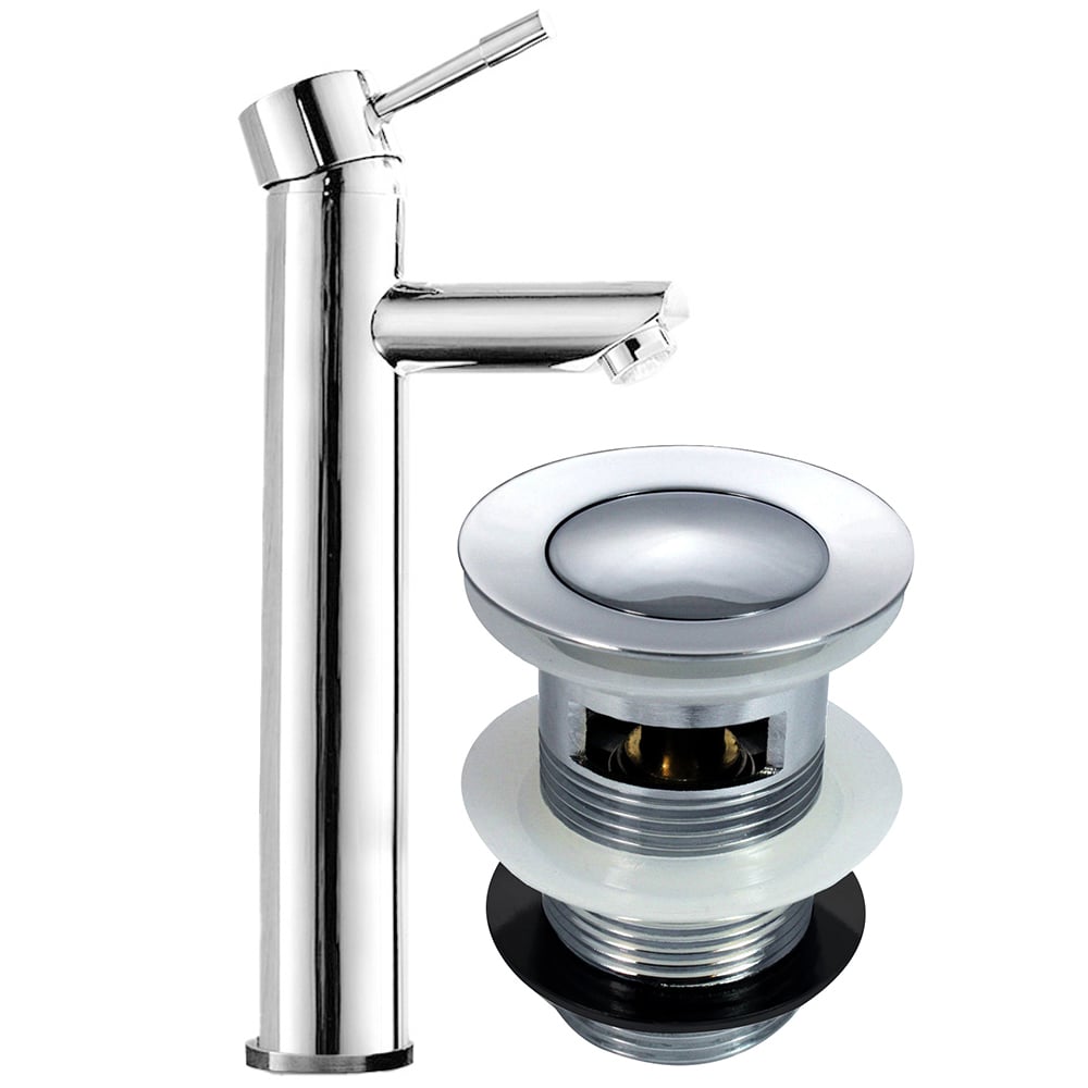 Nes Home Marc High Rise Basin Mono Mixer Tap with Waste Chrome Image 1