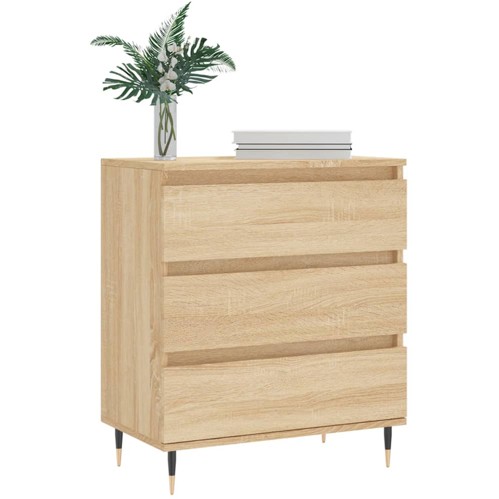vidaXL 3 Drawer Sonoma Oak Sideboard Image 3