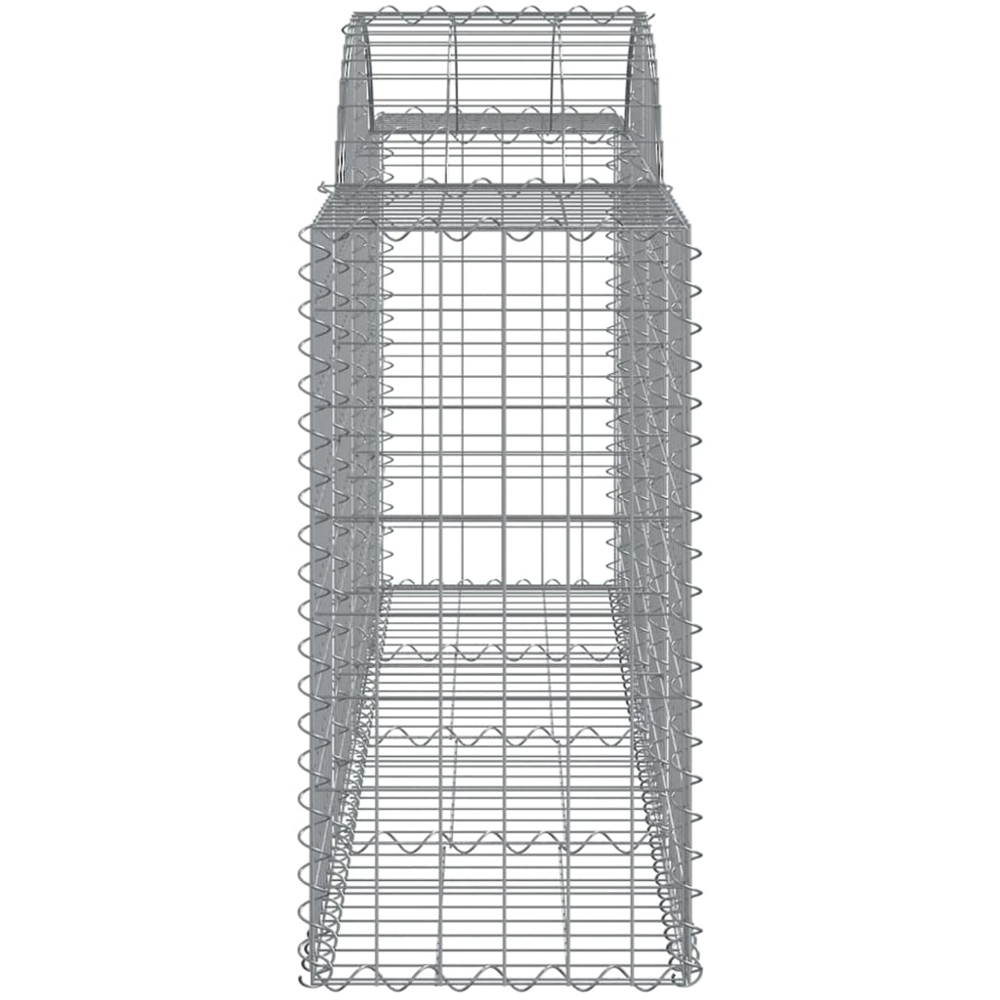 vidaXL Silver Galvanised Iron Arched Gabion Basket 200 x 50 x 80/100cm 4 Pack Image 3