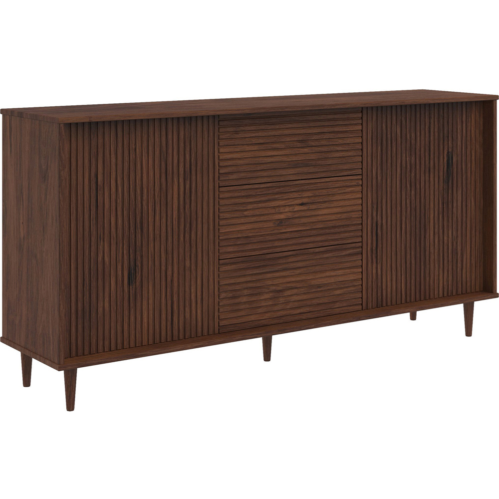 Loft24 Jerzy 2 Door 3 Drawer Brown Sideboard Image 2