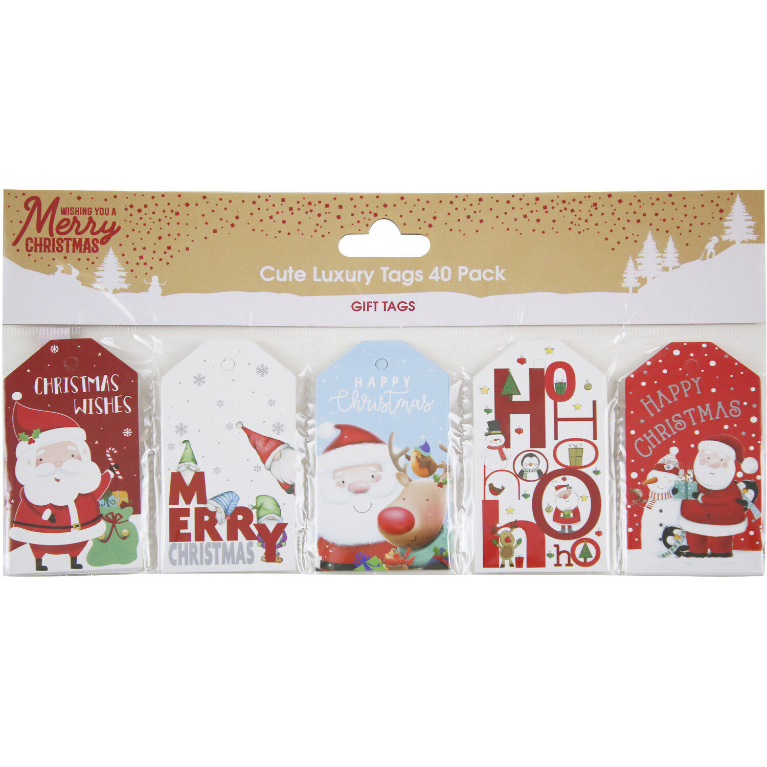 Pack of 40 Cute Festive Gift Tags Image