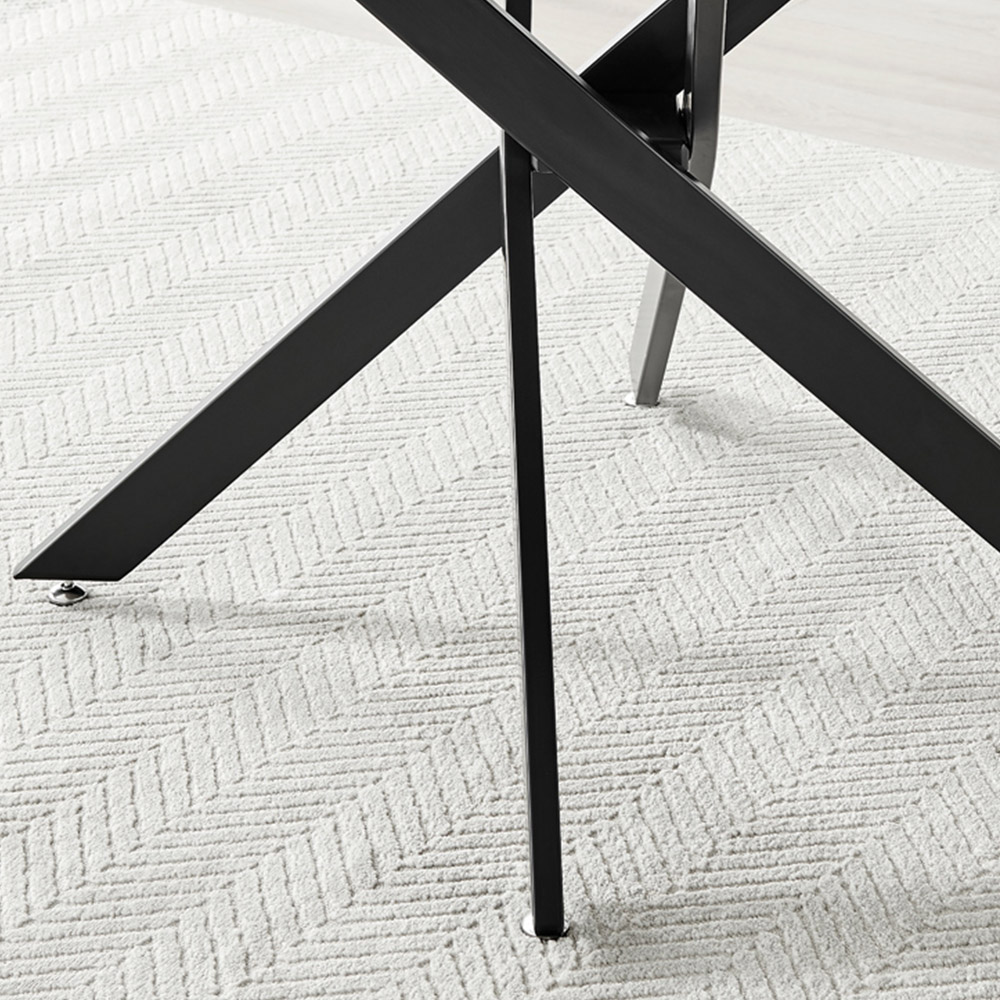 Furniturebox Arona 6 Seater Round Dining Table Concrete and Black Image 5