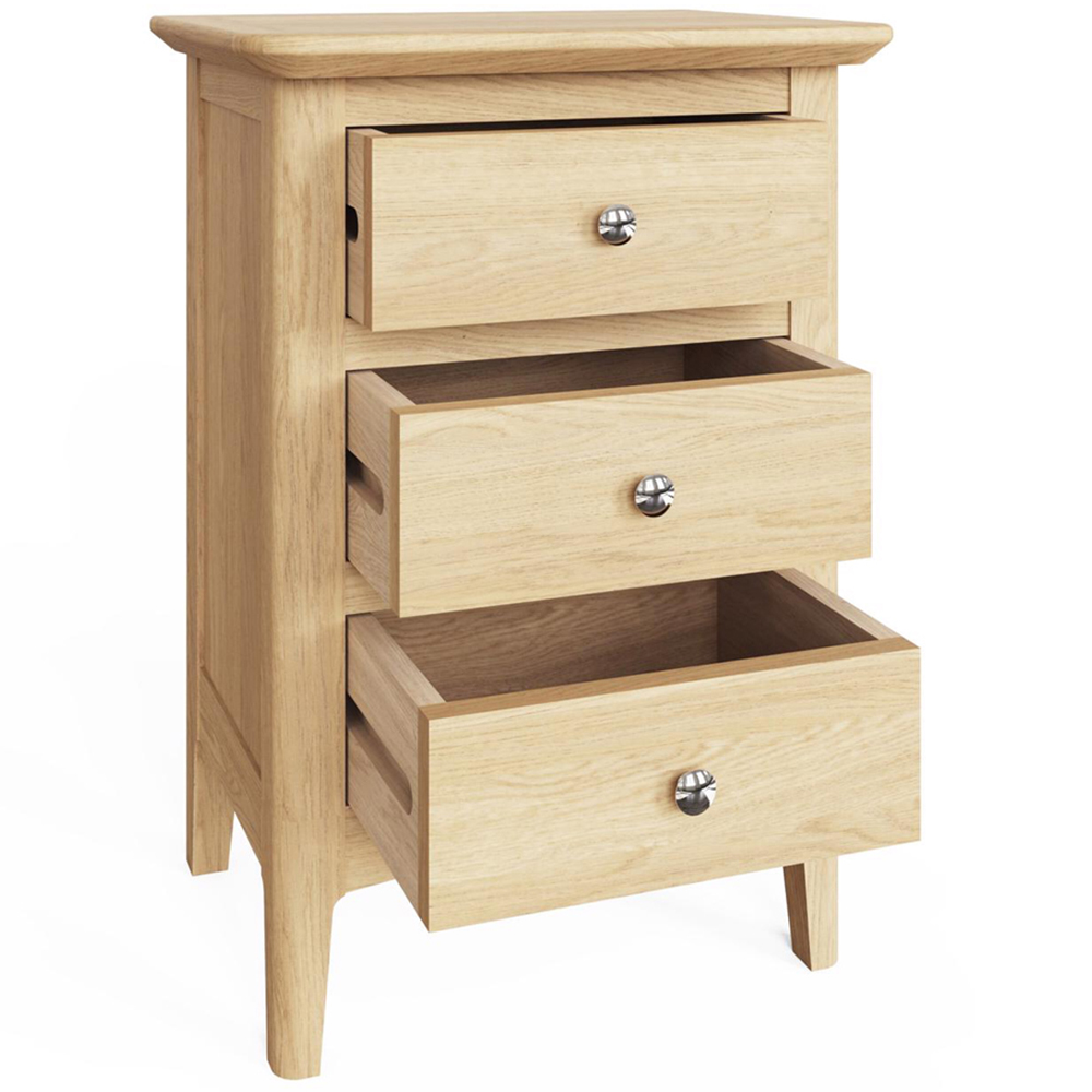 FWStyle Newark 3 Drawer Natural Lacquered Ash Chest of Drawers Image 4