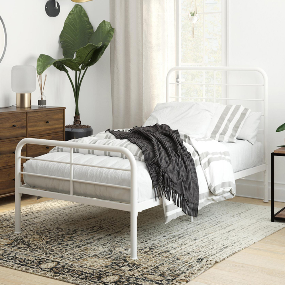 Dorel Millie Single White Metal Bed Image 1