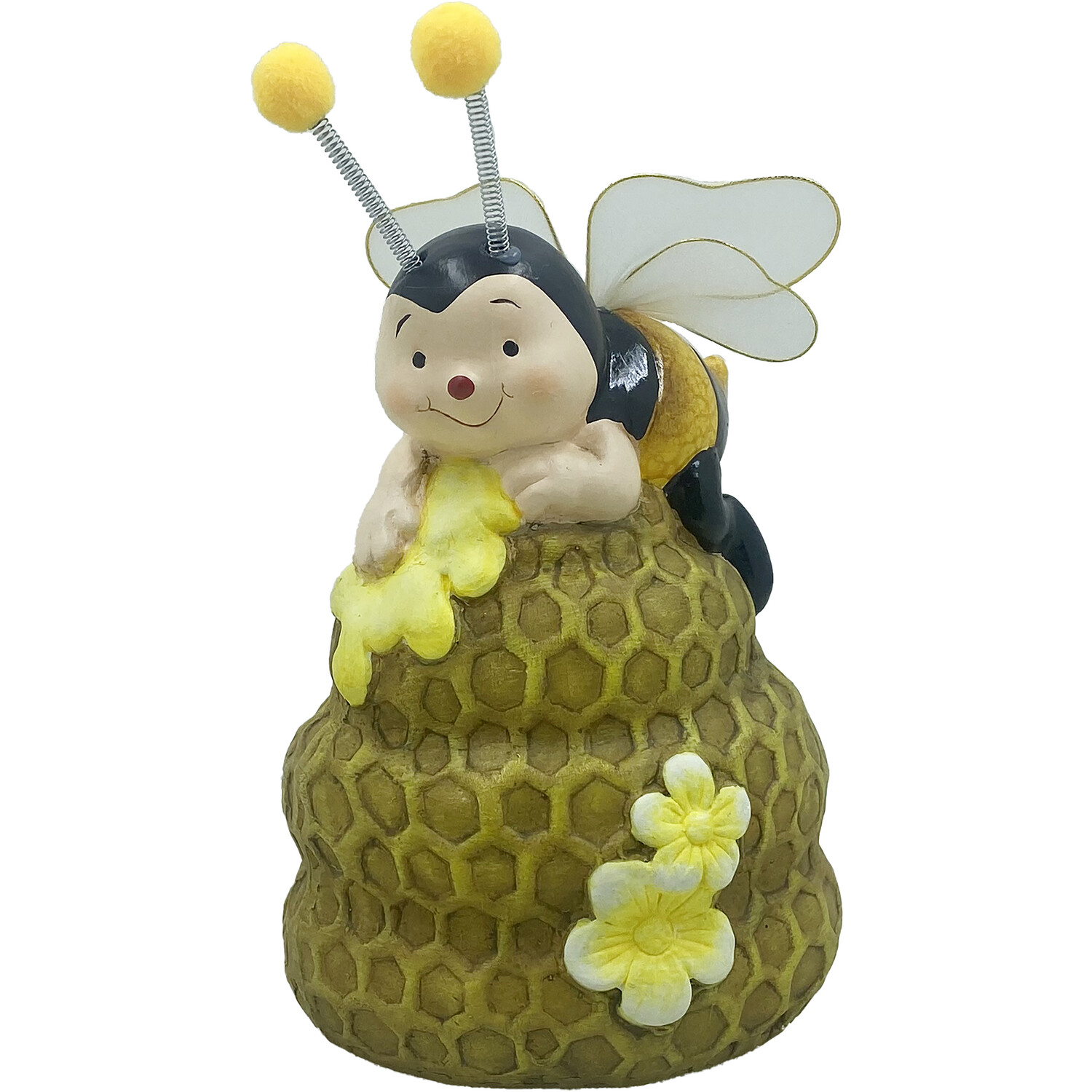 Yellow Bee on Hive Ornament Image