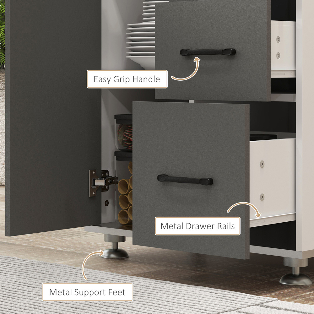 Portland 3 Door 3 Drawer Grey Kitchen Storage Cabinet Image 6