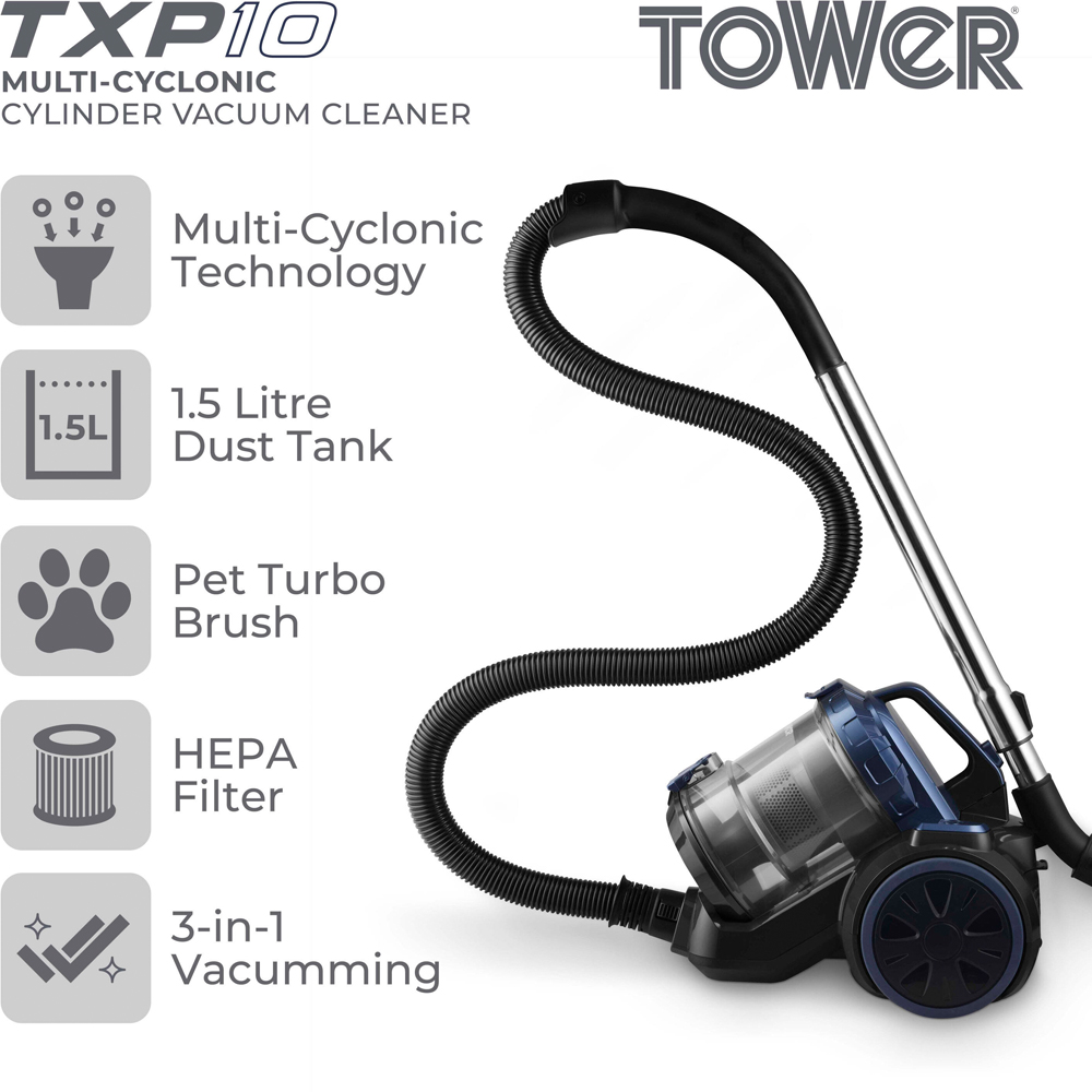 Tower Blue 4L Upright Vacuum Cleaner with Dust Bin 800W Image 4