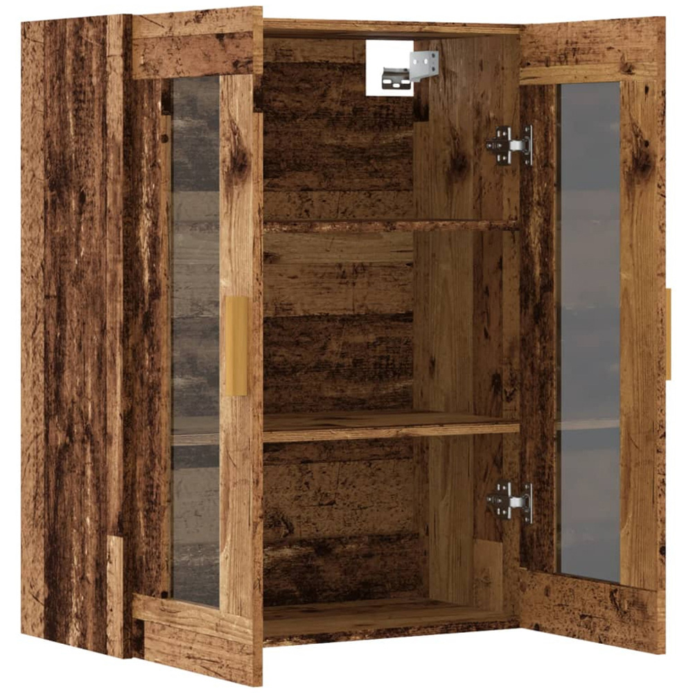 vidaXL 2 Door 3 Shelf Old Wood Hanging Wall Cabinet Image 4