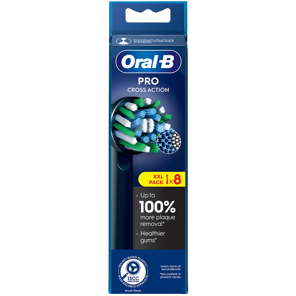 Oral-B Cross Action Black X-Filaments Replacement Head 8 Pack Image 1