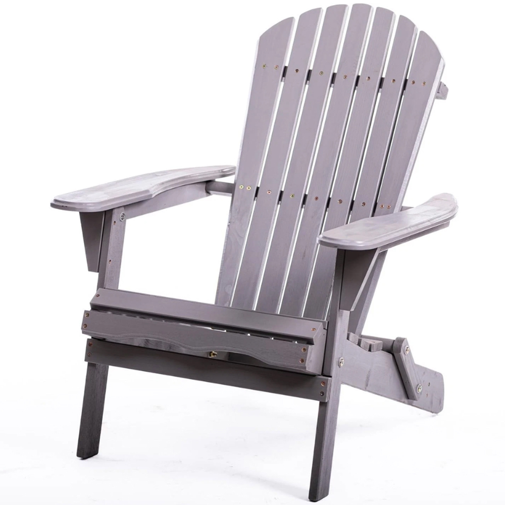 Garden Gear Grey Hemlock Hardwood Foldable Adirondack Chair 2 Pack Image 3