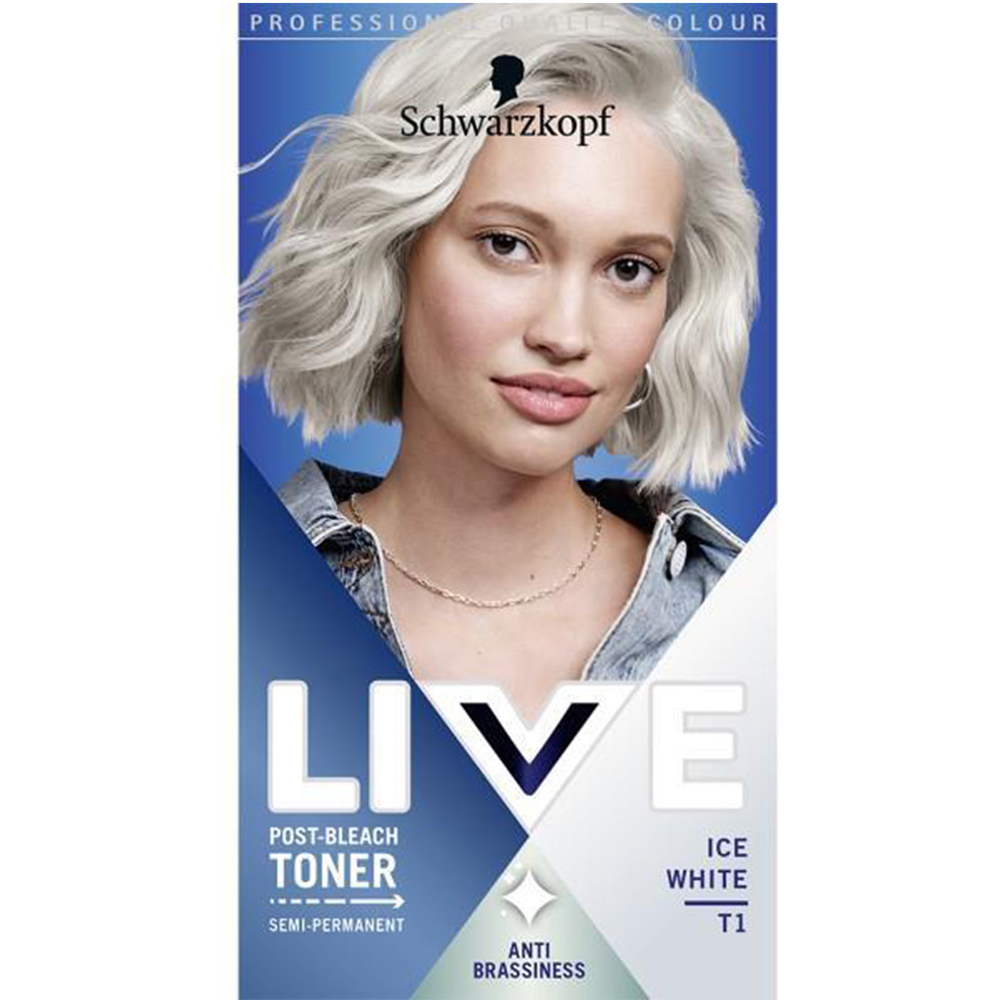 Schwarzkopf Live Post Bleach Toner T1 Semi Permanent Blonde Hair Dye Image 1