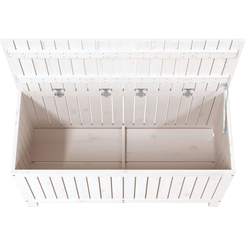 vidaXL 60 x 115 x 49cm White Pine Wood Garden Storage Box Image 7