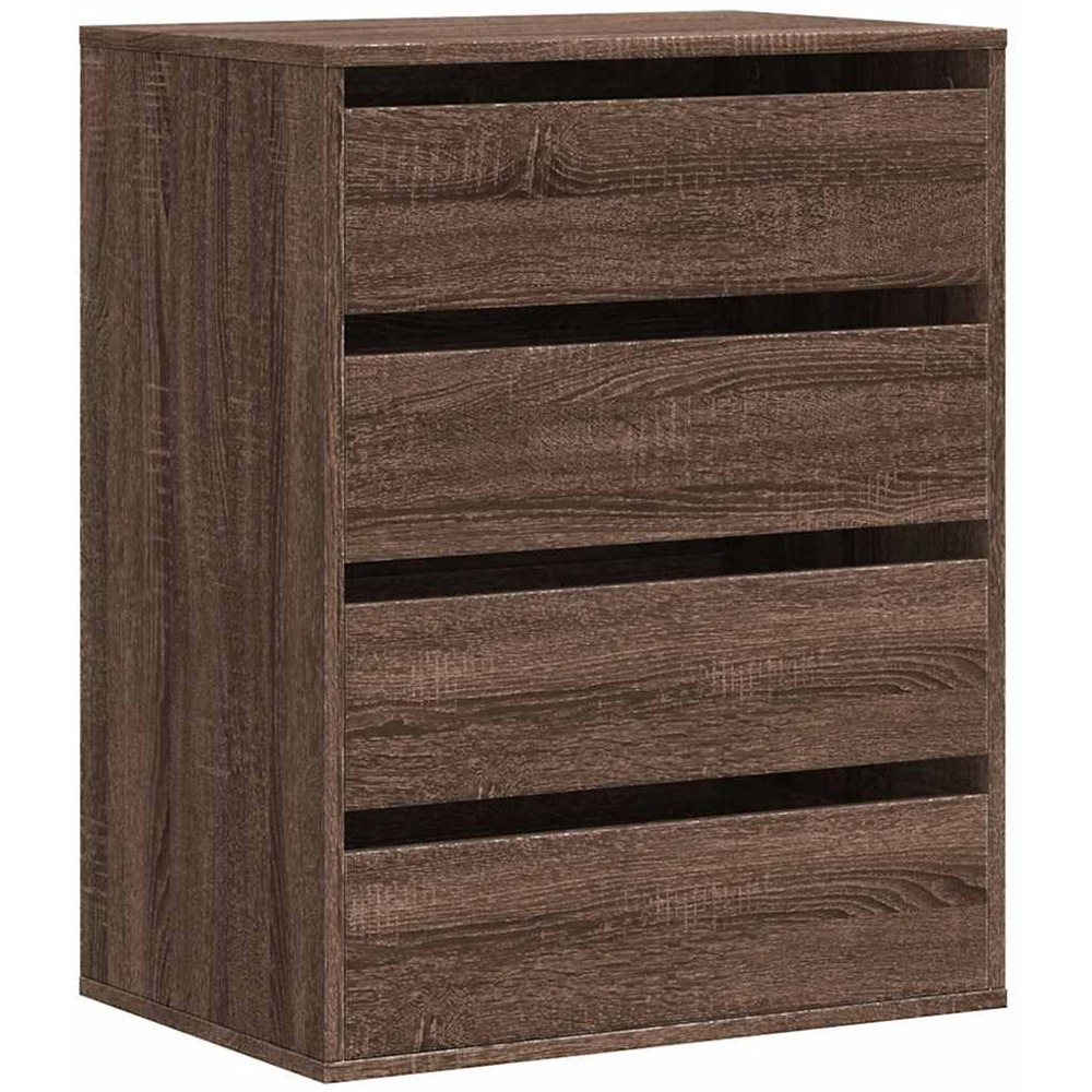vidaXL 4 Drawer Brown Engineered Wood Chest of Drawers Image 2