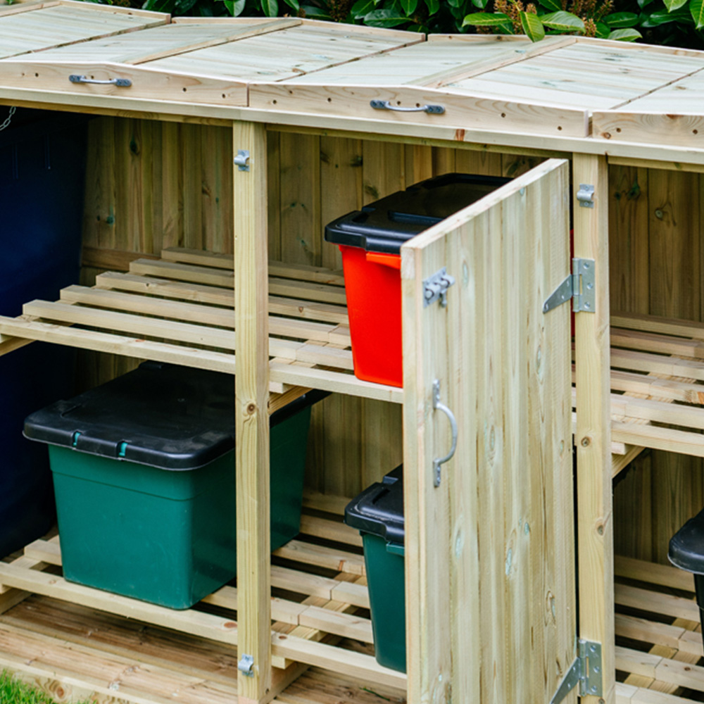 The Garden Village Shireburn 6 Recycle Box Single Wheelie Bin Shed Image 4