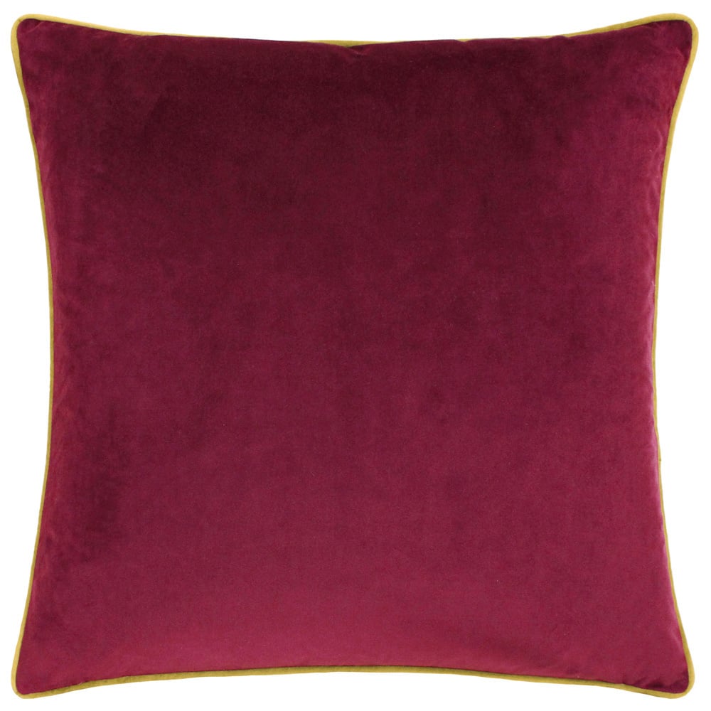 Paoletti Meridian Maroon Moss Velvet Cushion Image 1