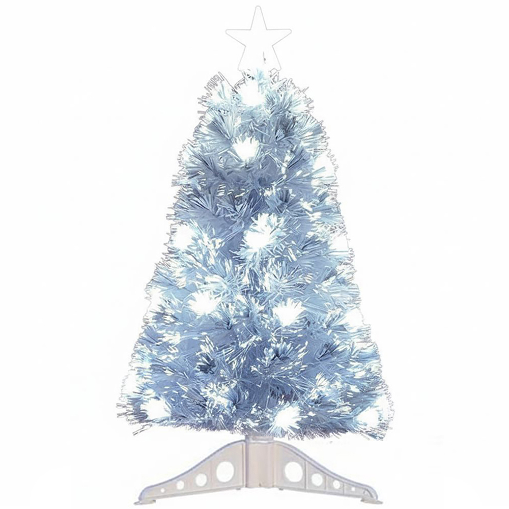 The Christmas Centre 22 Cool White LED White Fibre Optic Artificial Xmas Tree 3ft Image 1
