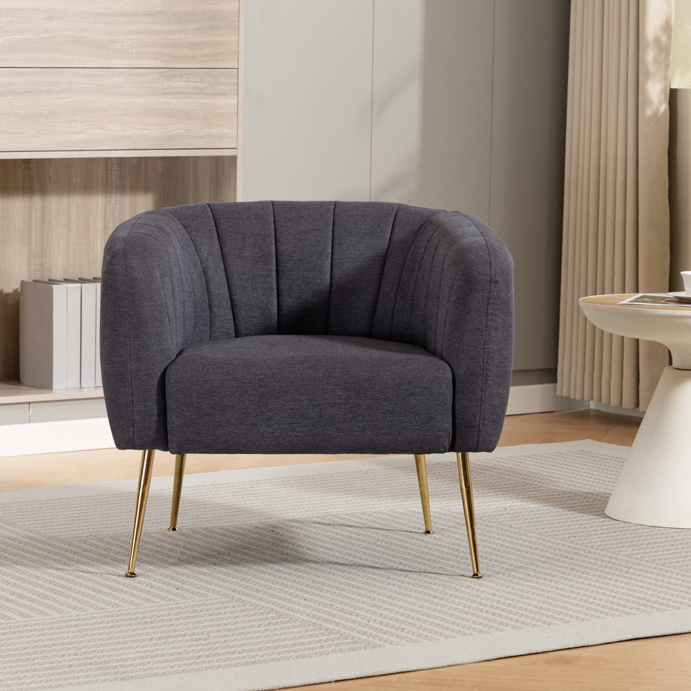 Artemis Home Stanton Charcoal Grey Fabric Shell Accent Chair Image 3