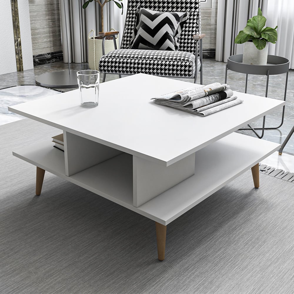 Decorotika Akya White Wide Coffee Table Image 1
