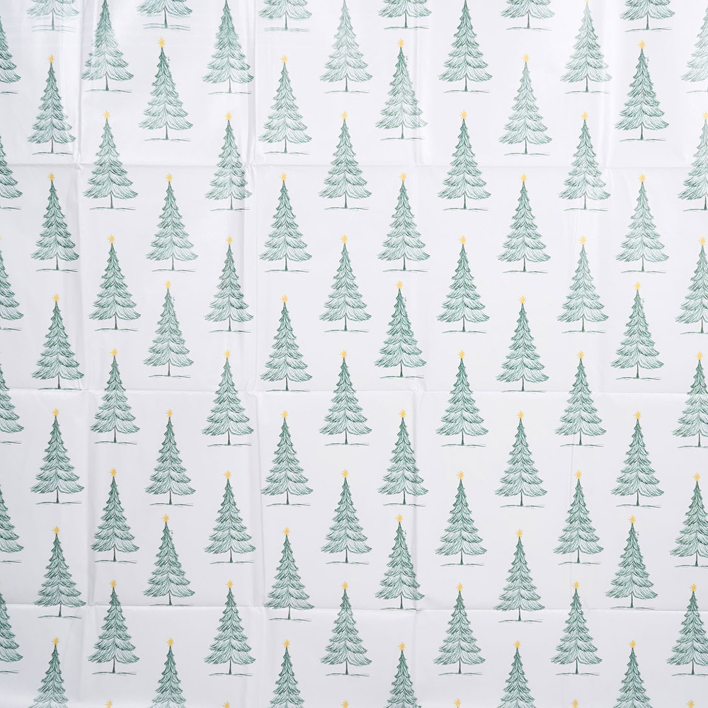 Green Christmas Trees Wipe Clean Tablecloth Image 2