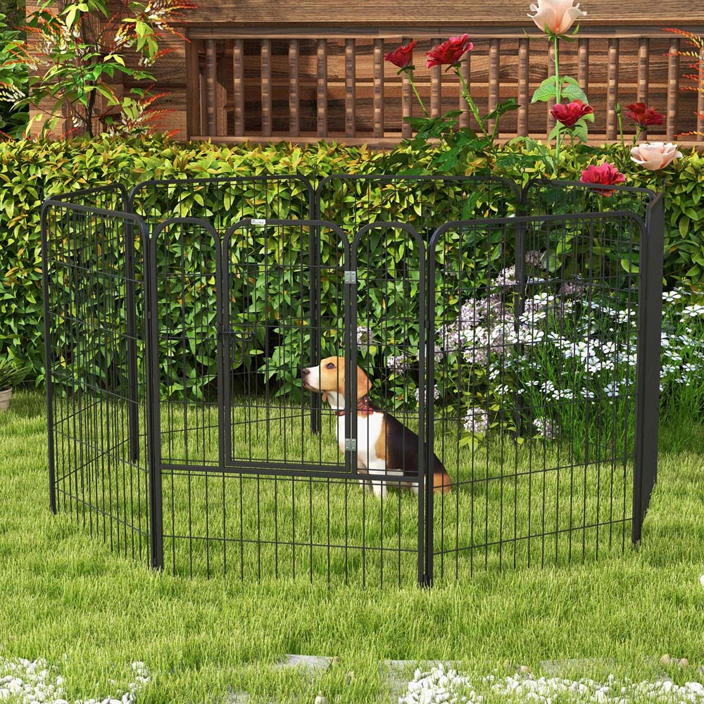 PawHut Metal Small Animal Hutch Playpen Image 2