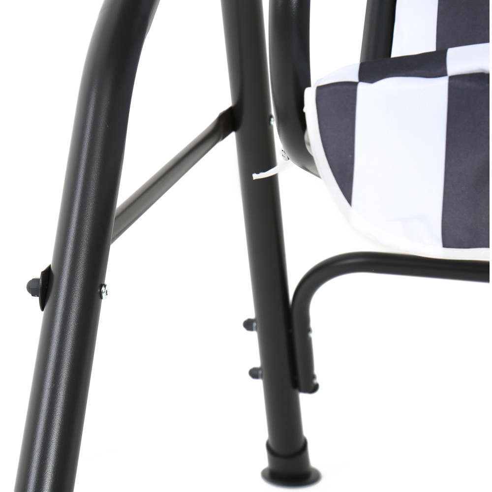 Charles Bentley 3 Seater Grey and White Garden Swing Seat Image 4