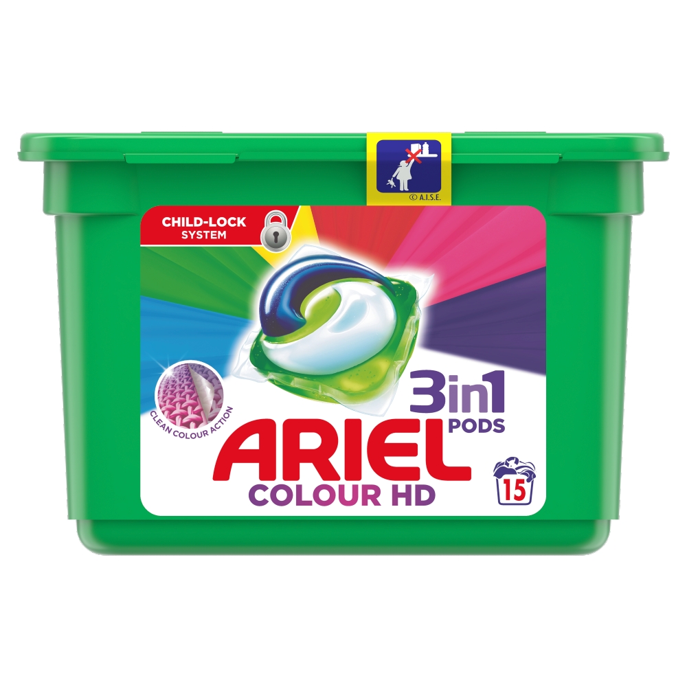 Ariel Colour HD 3in1 Pods Washing Capsules 15pk Image