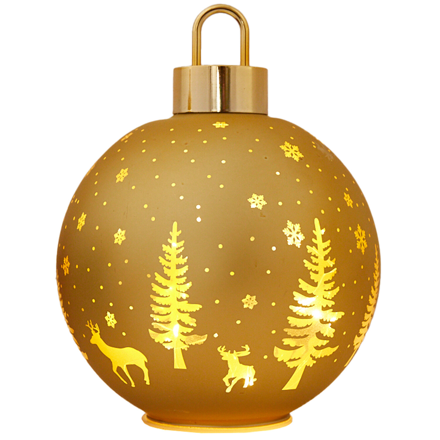 Christmas Scene LED Bauble - Gold or Green Image 3