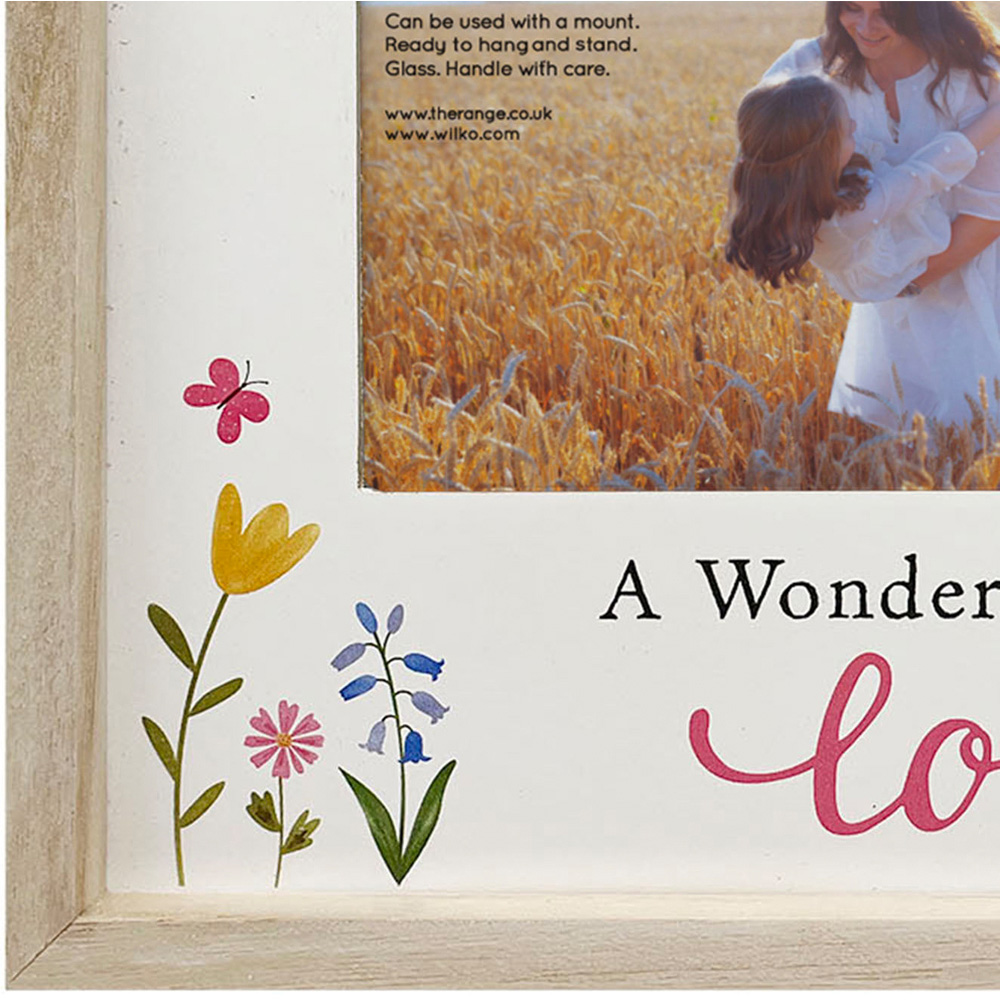 Wonderful Love Floral Wooden Photo Frame Natural Image 4