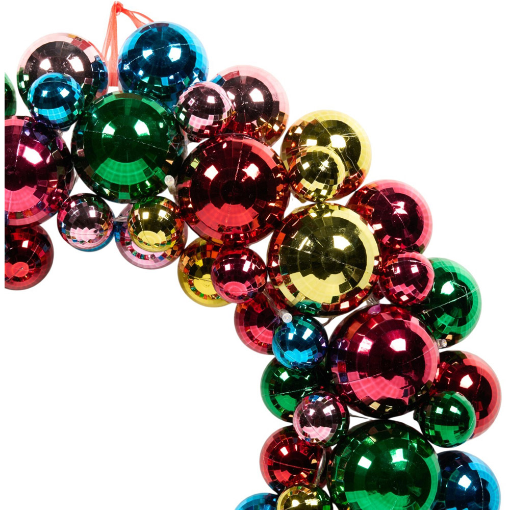LED Colourful Disco Wreath Image 2