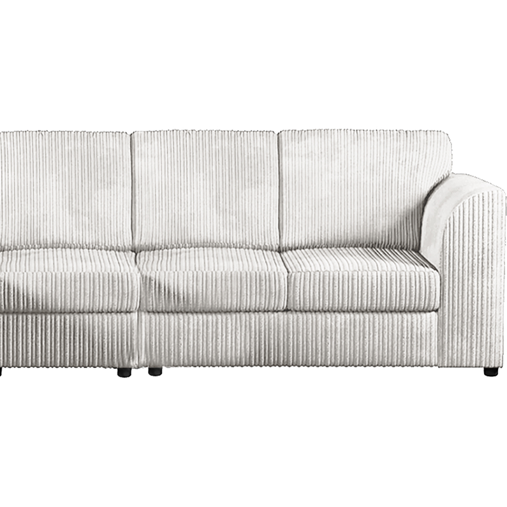 Luxor 4 Seater Silver Jumbo Cord Left Hand Facing Full Back L Shaped Corner Sofa Set Image 3