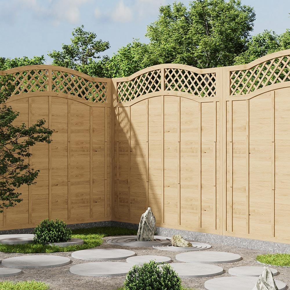 Living and Home 6 x 6ft Lattice Top Wooden Garden Fence Panel Image 7
