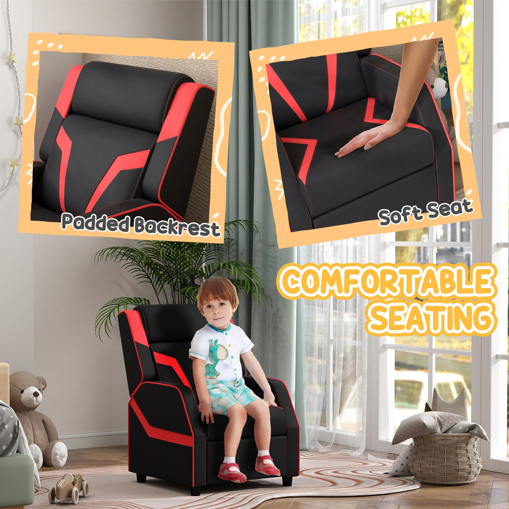 AIYAPLAY 2 in 1 Black PU Leather Kids Recliner Image 6