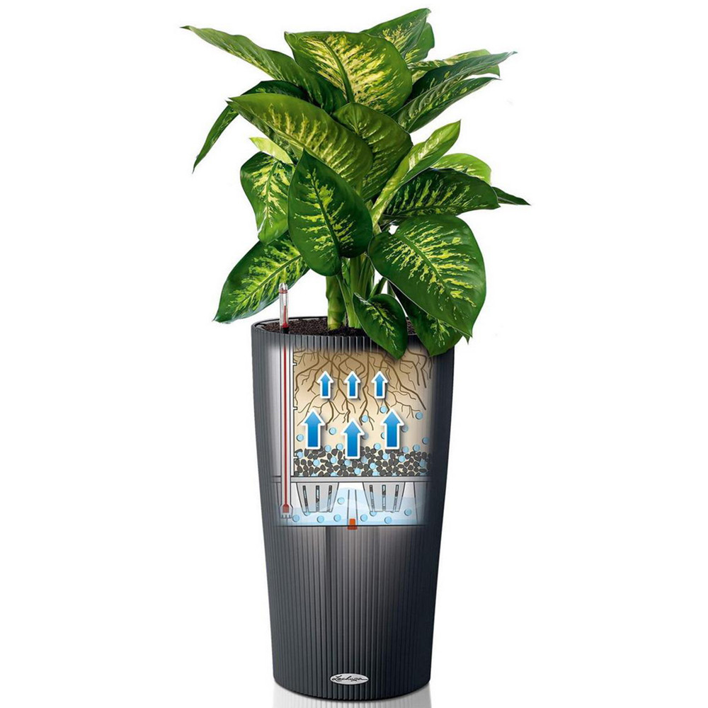 Lechuza Cilindro White Polyresin Self Watering Planter 56cm 2 Pack Image 3