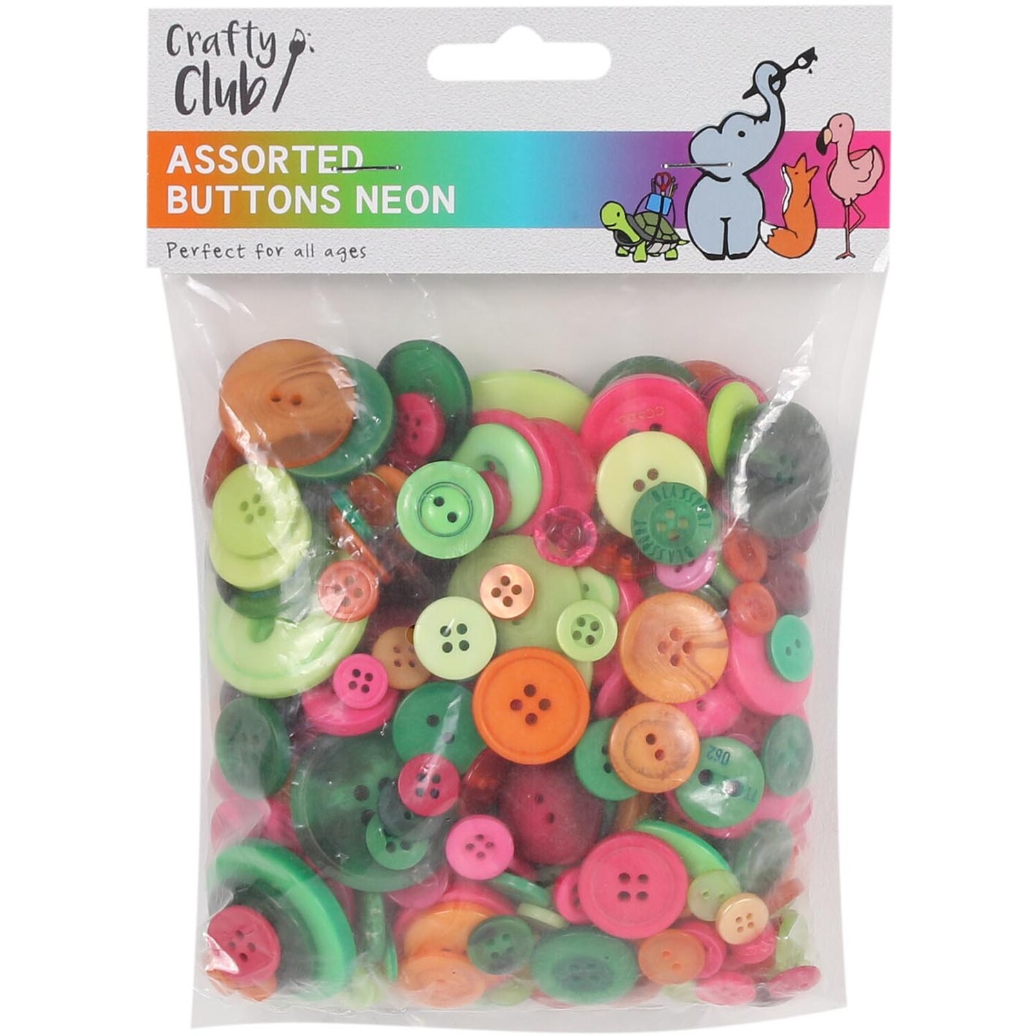 Crafty Club Assorted Buttons - Neon Image