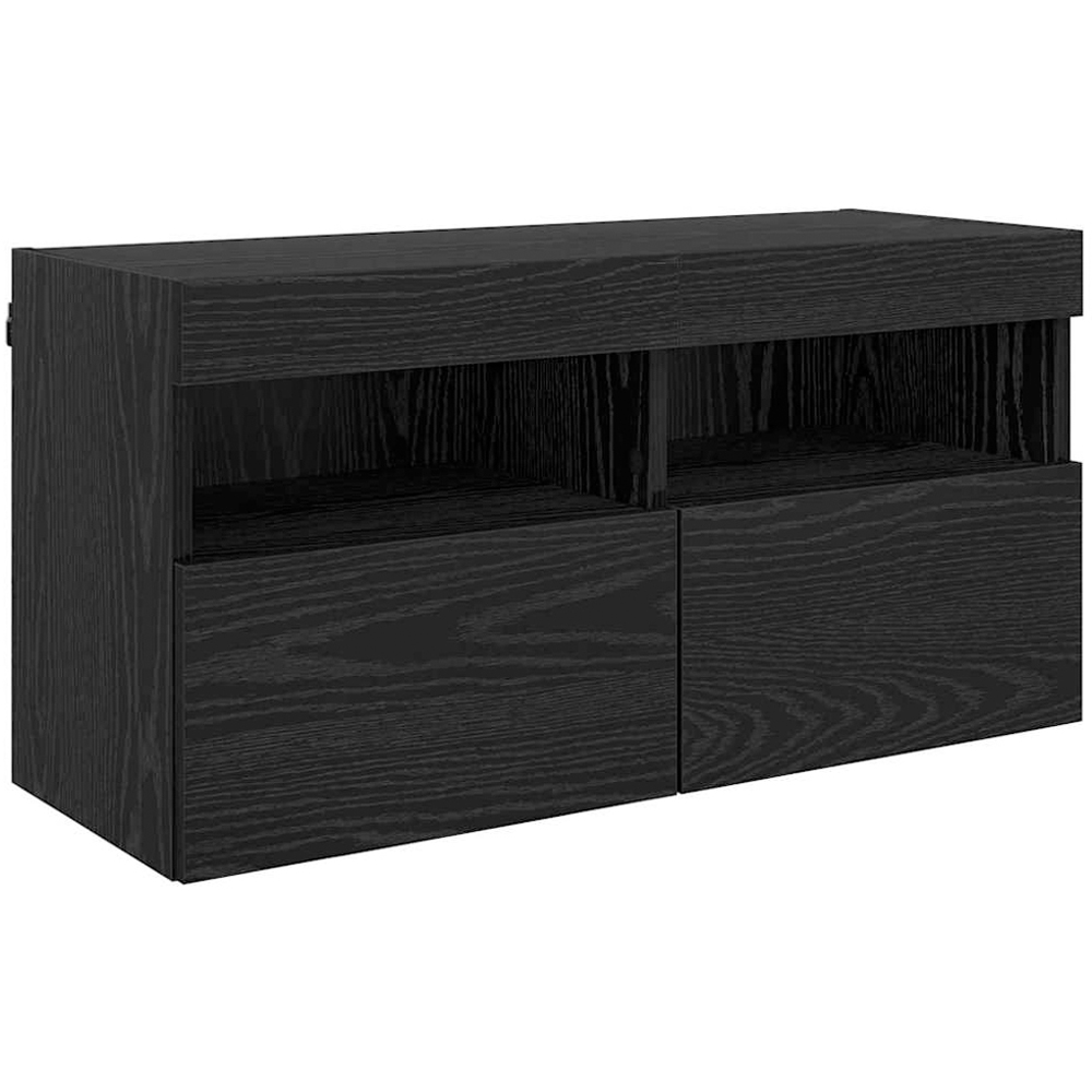 vidaXL LED Black Oak TV Wall Unit Image 5