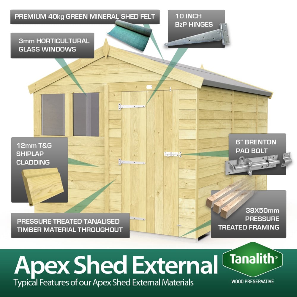 DIY Sheds 8 x 4ft Tongue and Groove Timber Apex Security Shed Image 8