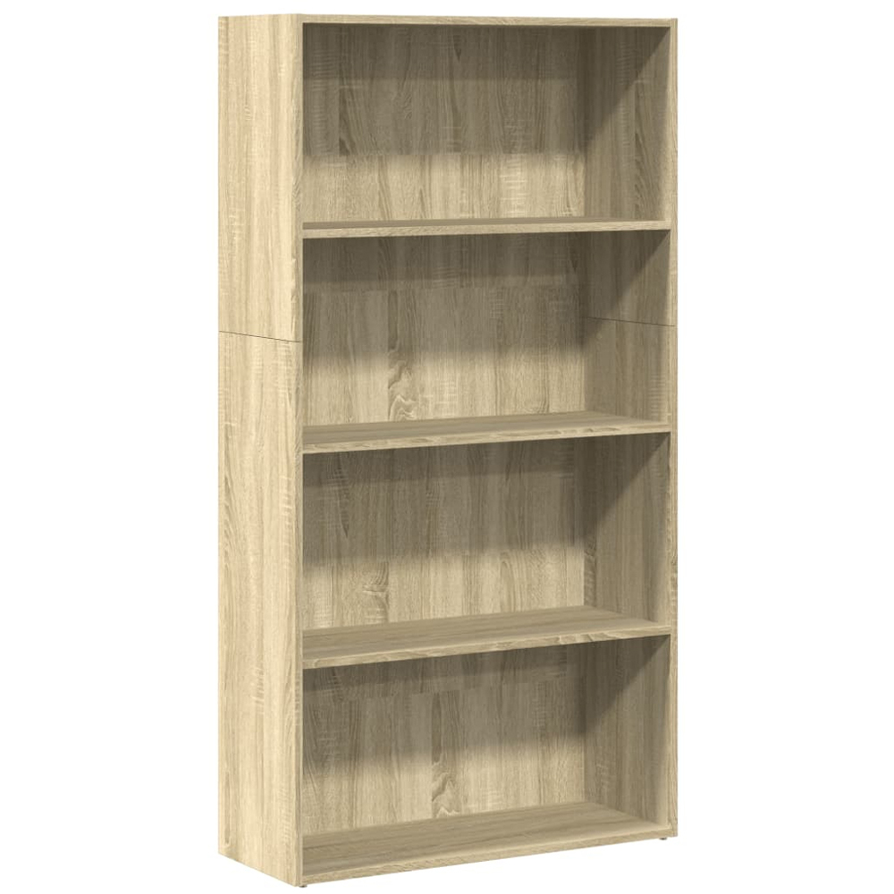 vidaXL 4 Shelf Sonoma Oak Bookcase Image 2