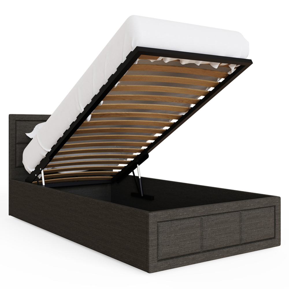 GFW Jamie Single Grey End Lift Ottoman Bed with Memory Pocket Spring Mattress Image 3