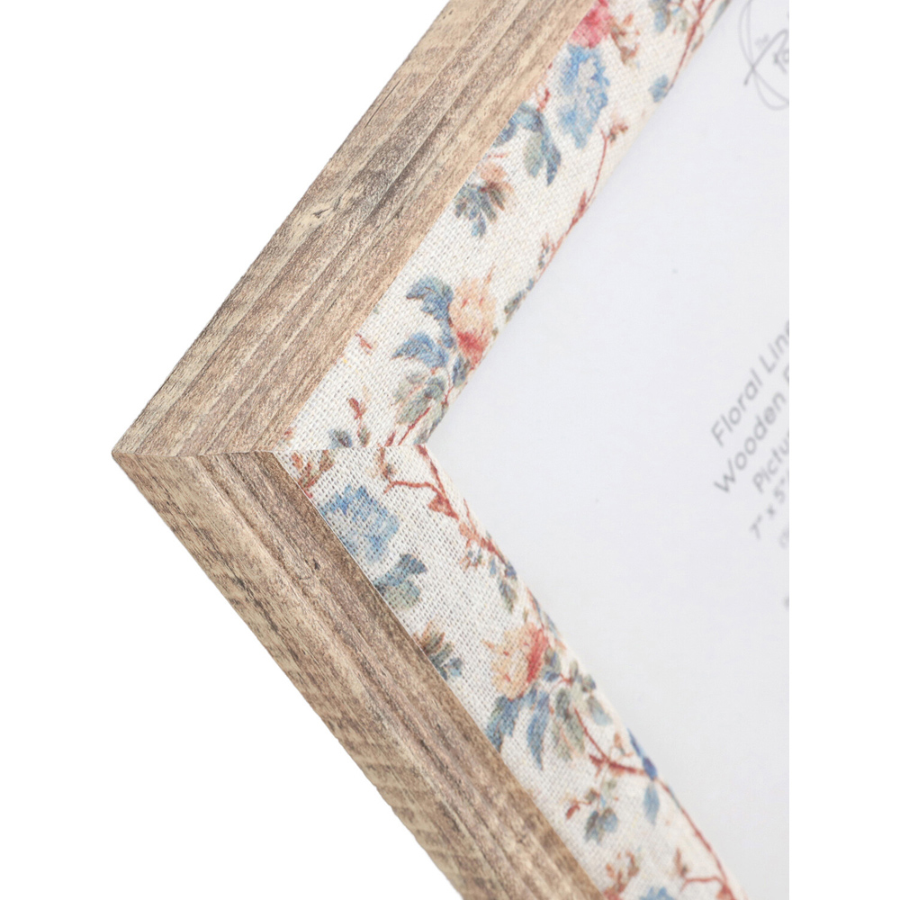 Floral Linen Wooden Frame Image 5