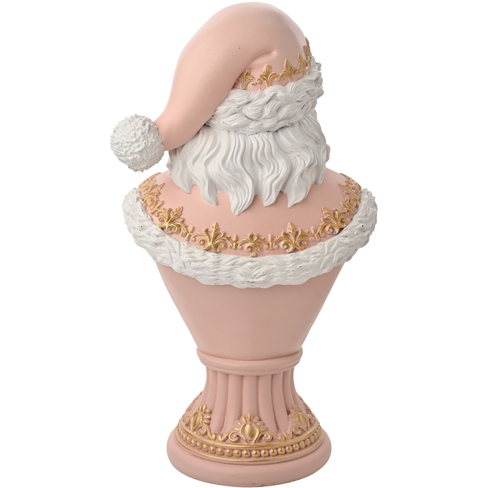 The Seasonal Gift Co. Pink Santa Bust Christmas Decoration Image 4