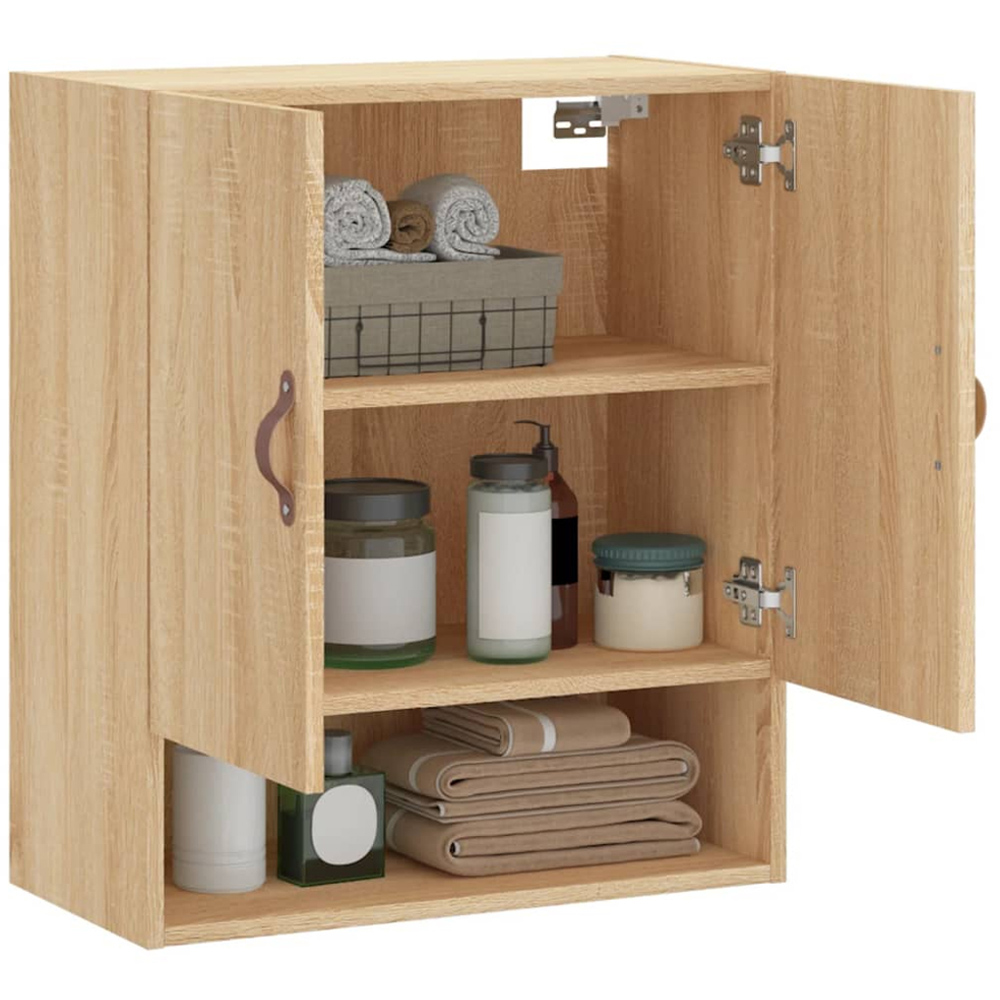 vidaXL 2 Door Single Shelf Sonoma Oak Wall Cabinet Image 4