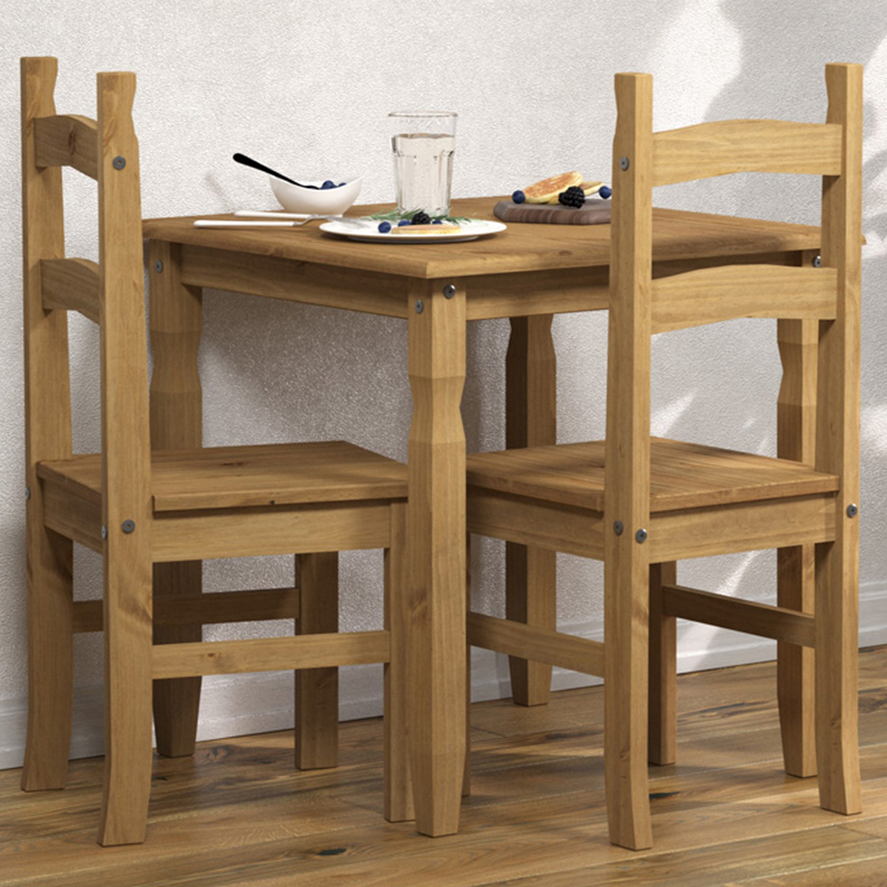 Corona 2 Seater Dining Set Antique Wax Image 1