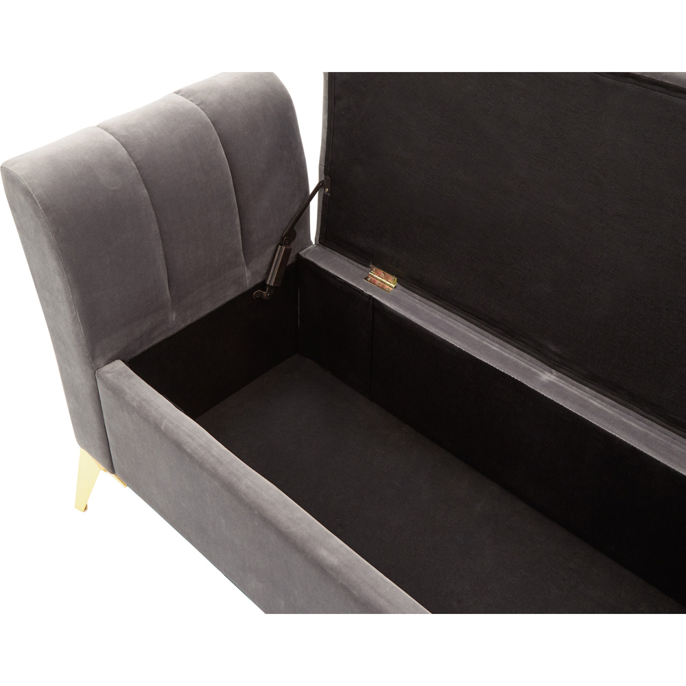 GFW Pettine 2 Seater Grey Ottoman Storage Bench Image 6