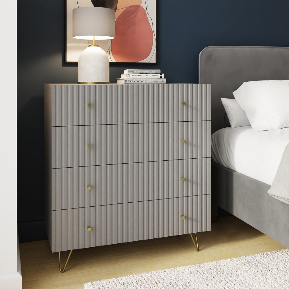 GFW Thalia 4 Drawer Grey Chest of Drawers Image 7