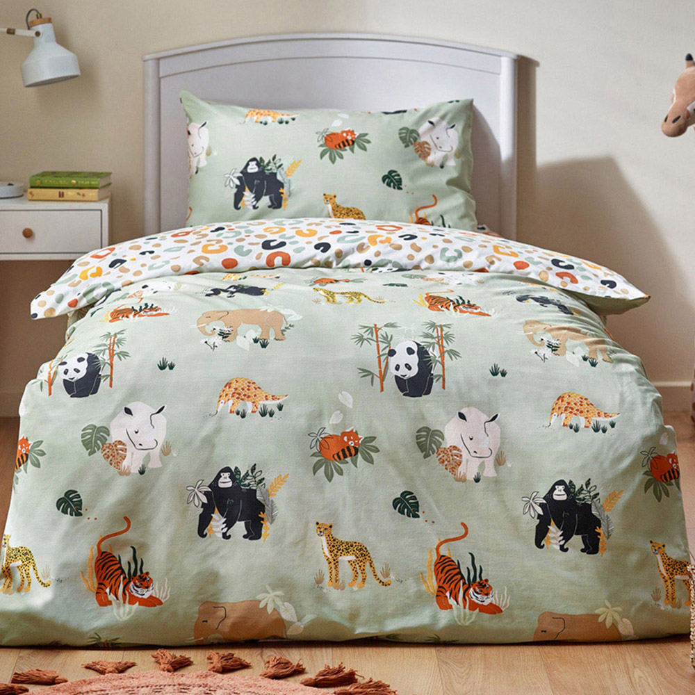 little furn. Wildlife Single Multi Animal Reversible Duvet Cover Set Image 1